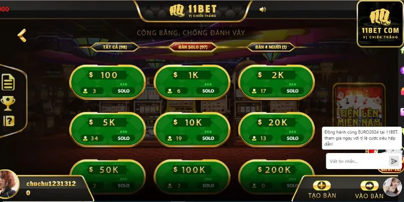 Hướng dẫn 4 bước đánh bài tiến lên miền Nam tại 11bet