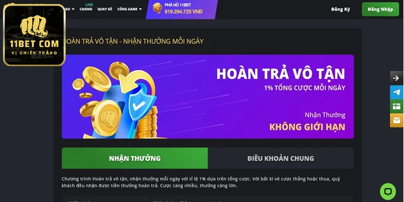 Ưu đãi hoàn trả vô tận 1% cực hấp dẫn 